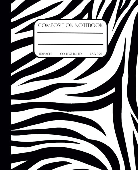 Zebra Print Composition Notebook cover