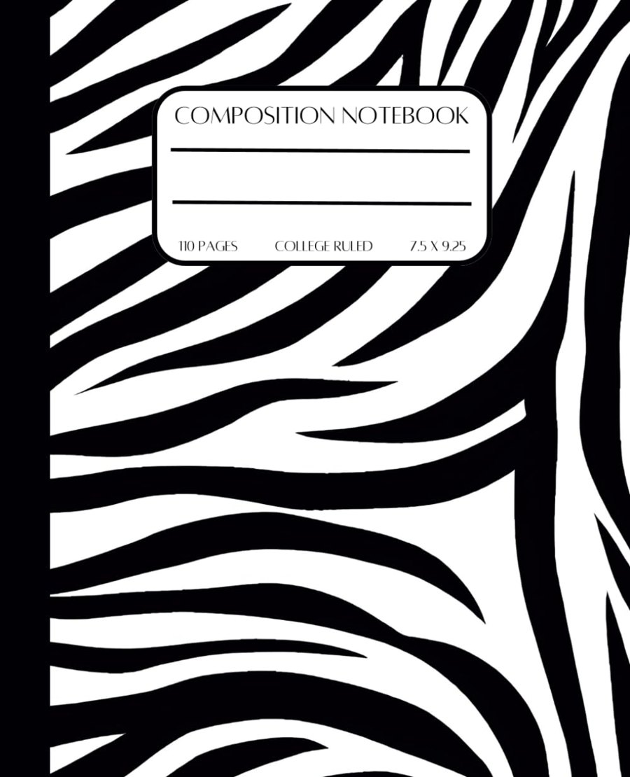 Zebra Print Composition Notebook cover