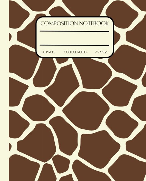 Giraffe Print Composition Notebook cover