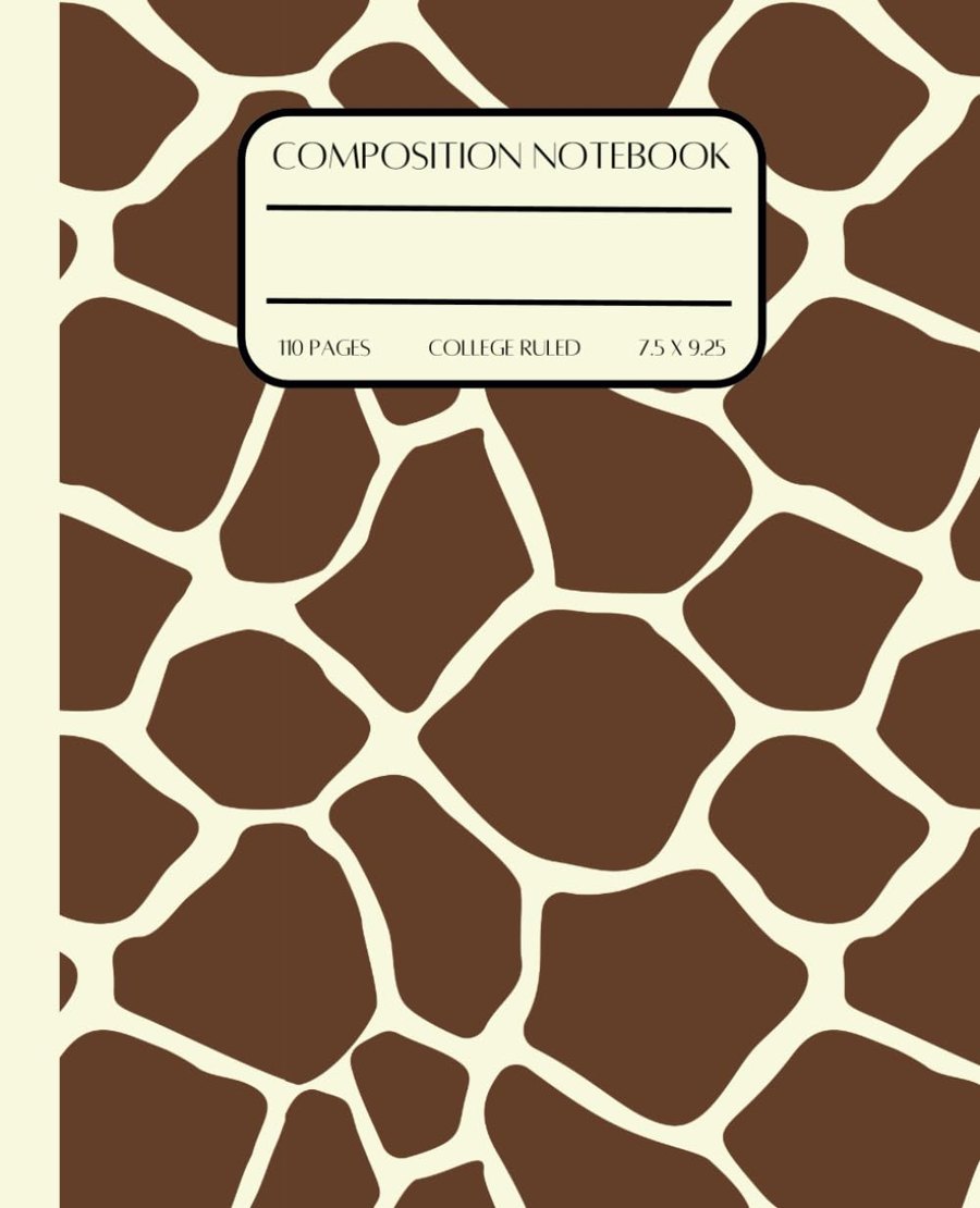 Giraffe Print Composition Notebook cover