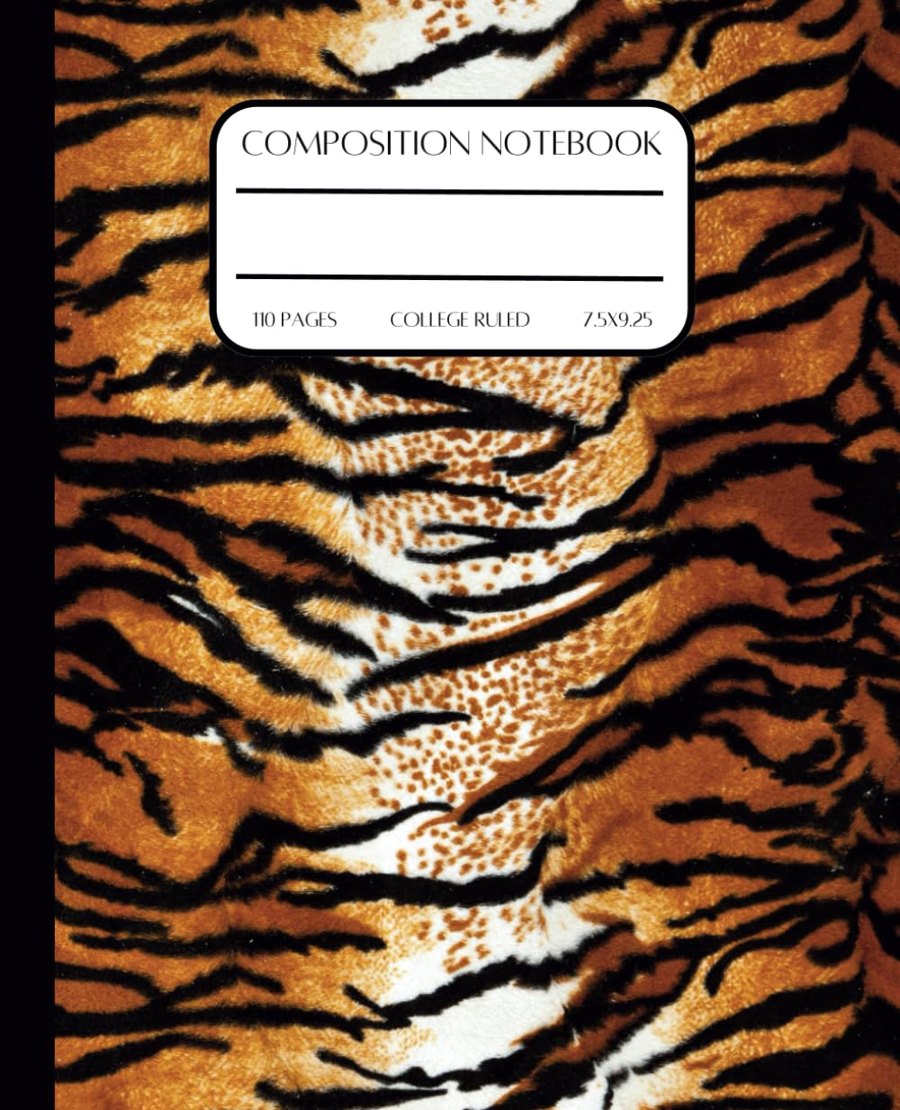 Tiger Print Composition Notebook cover