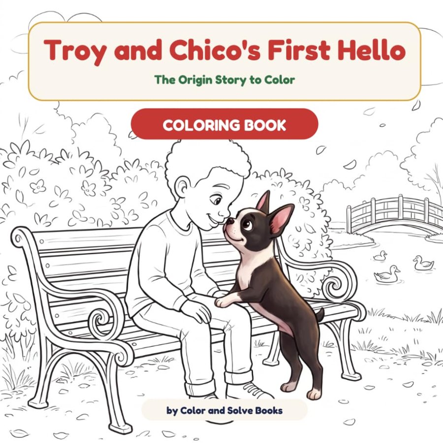 Troy and Chico’s First Hello Coloring Book cover
