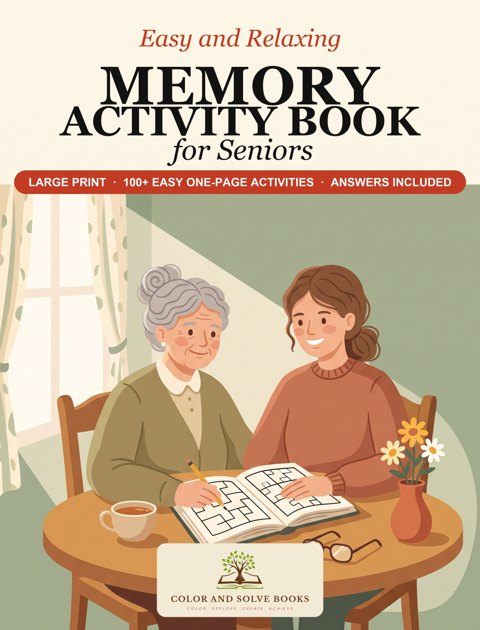 Easy and Relaxing Memory Activity Book for Seniors cover
