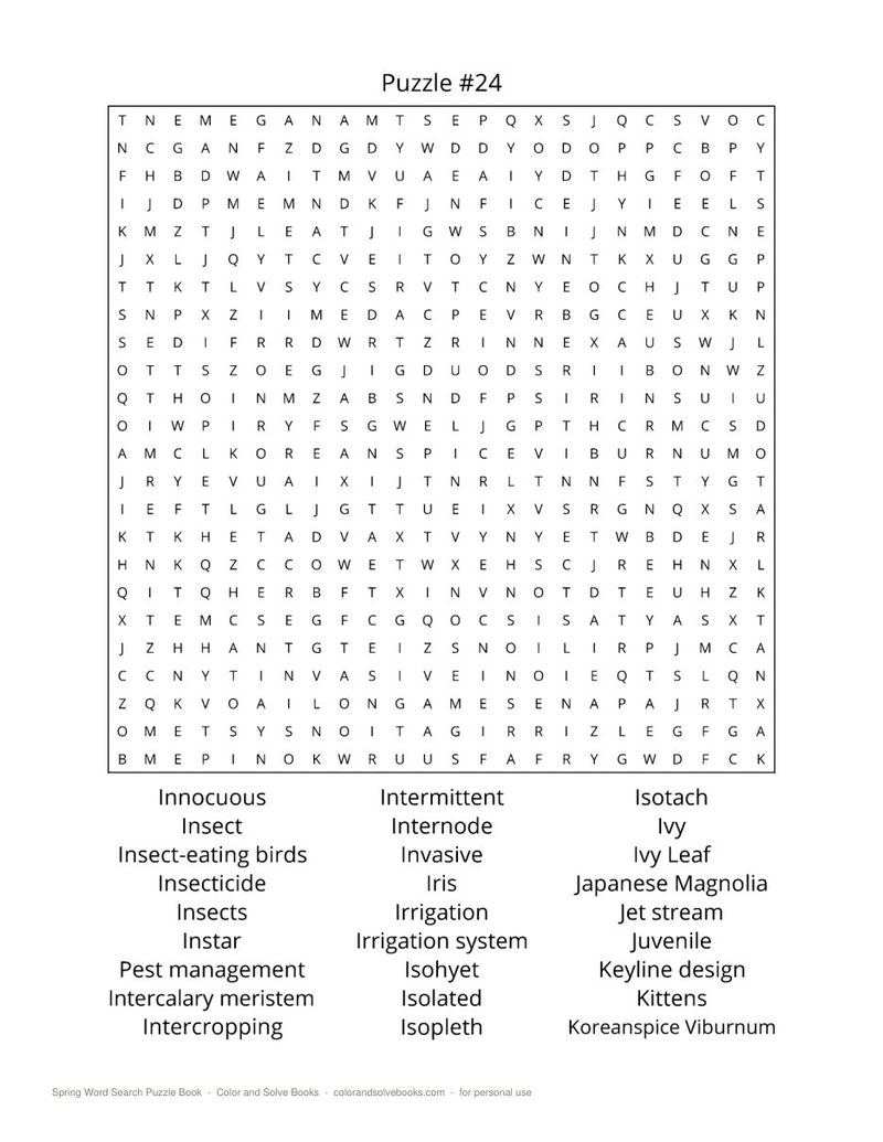 Page sample 2 from Spring Word Search Puzzle Book
