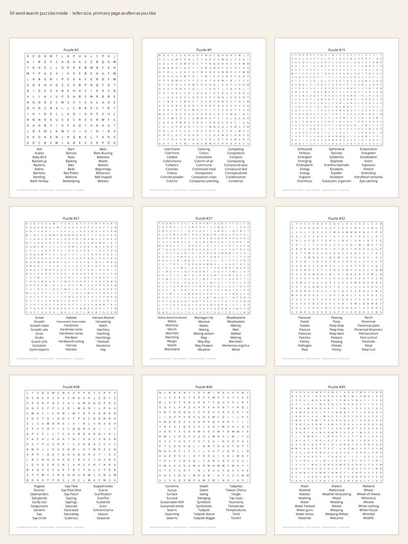 Page sample 4 from Spring Word Search Puzzle Book