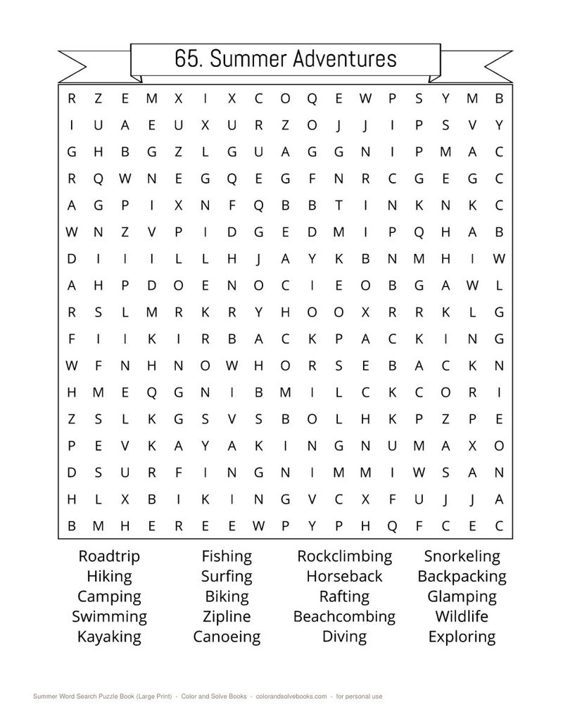 Page sample 3 from Summer Word Search Puzzle Book