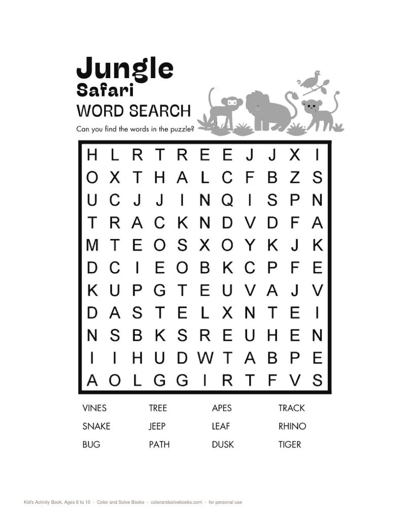Page sample 1 from Kid’s Activity Book, Ages 6 to 10