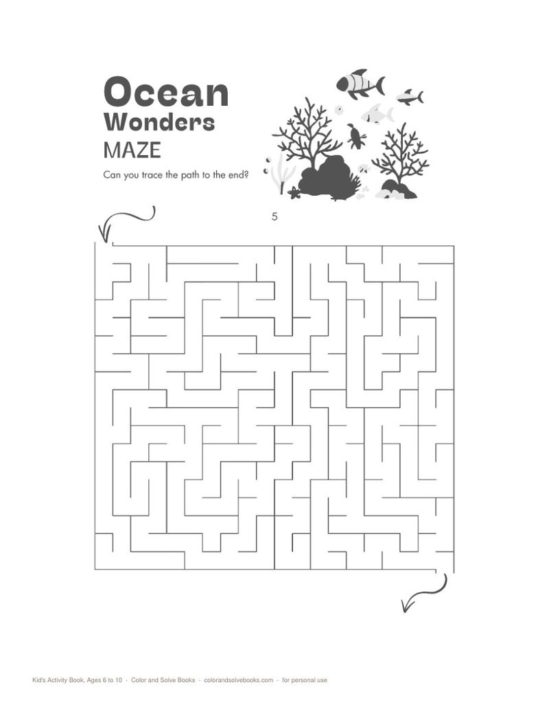 Page sample 2 from Kid’s Activity Book, Ages 6 to 10
