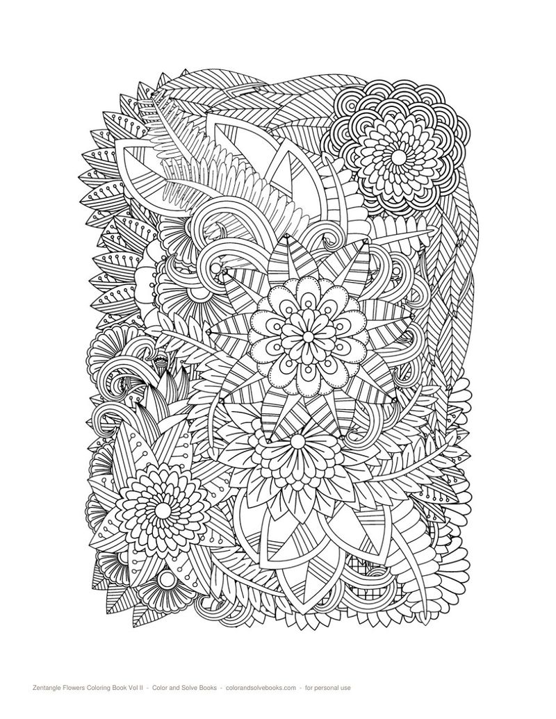 Page sample 1 from Zentangle Flowers, Volume II