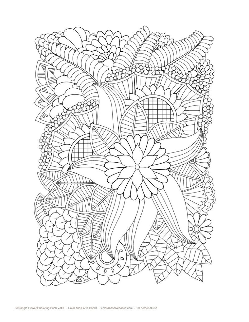 Page sample 2 from Zentangle Flowers, Volume II