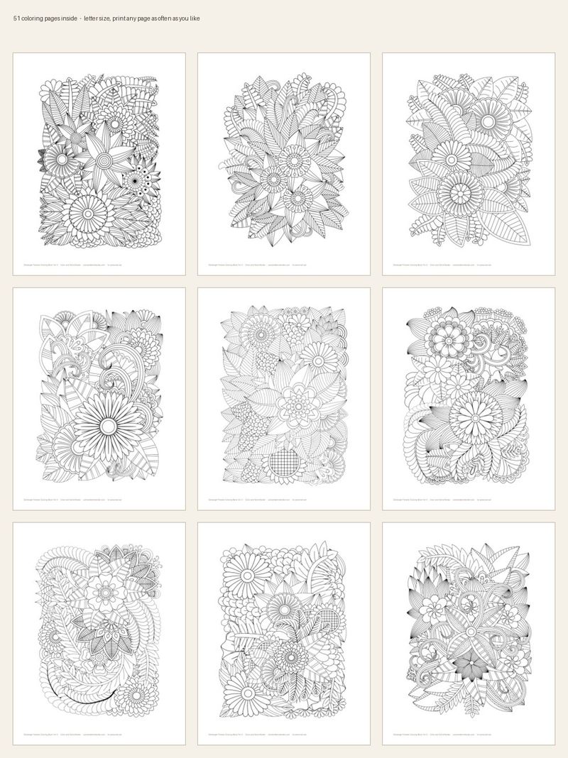 Page sample 4 from Zentangle Flowers, Volume II