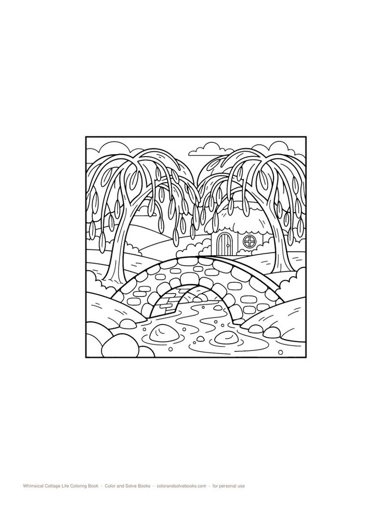 Page sample 1 from Whimsical Cottage Life Coloring Book