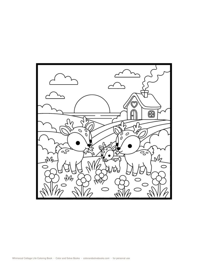 Page sample 2 from Whimsical Cottage Life Coloring Book