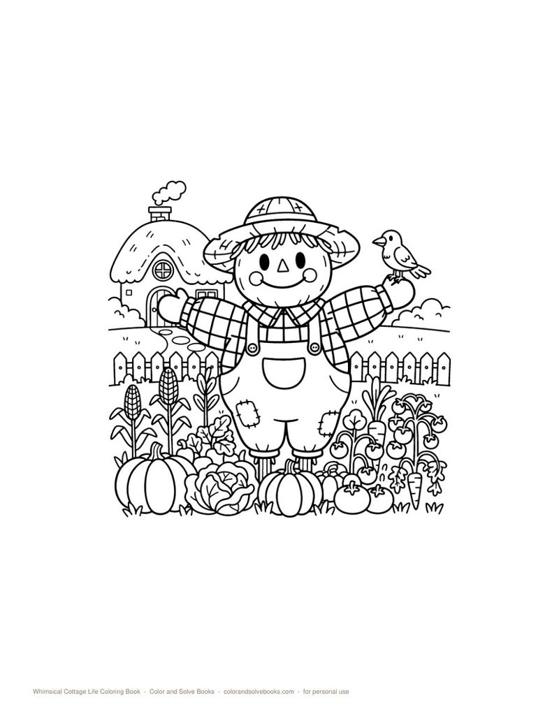Page sample 3 from Whimsical Cottage Life Coloring Book
