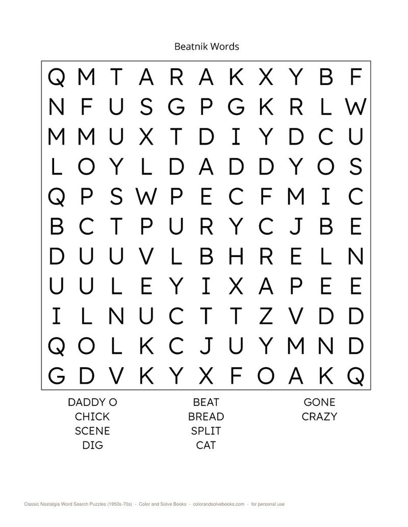 Page sample 2 from Classic Nostalgia Word Search Puzzles