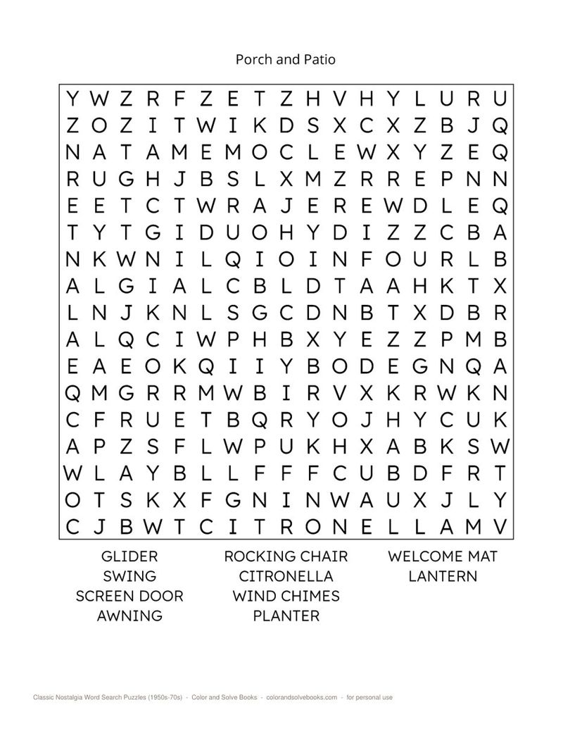 Page sample 3 from Classic Nostalgia Word Search Puzzles