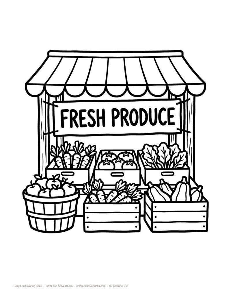 Page sample 3 from Cozy Life Coloring Book