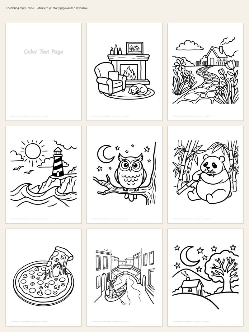 Page sample 4 from Cozy Life Coloring Book