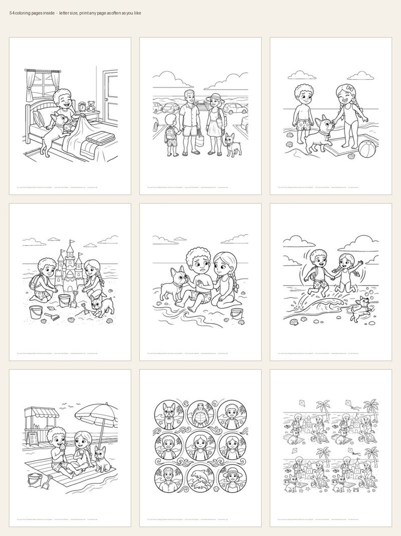 Page sample 4 from Magical Beach Adventure Coloring Book