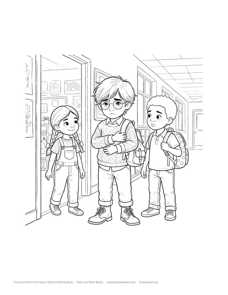 Page sample 2 from First Day of School Coloring Book