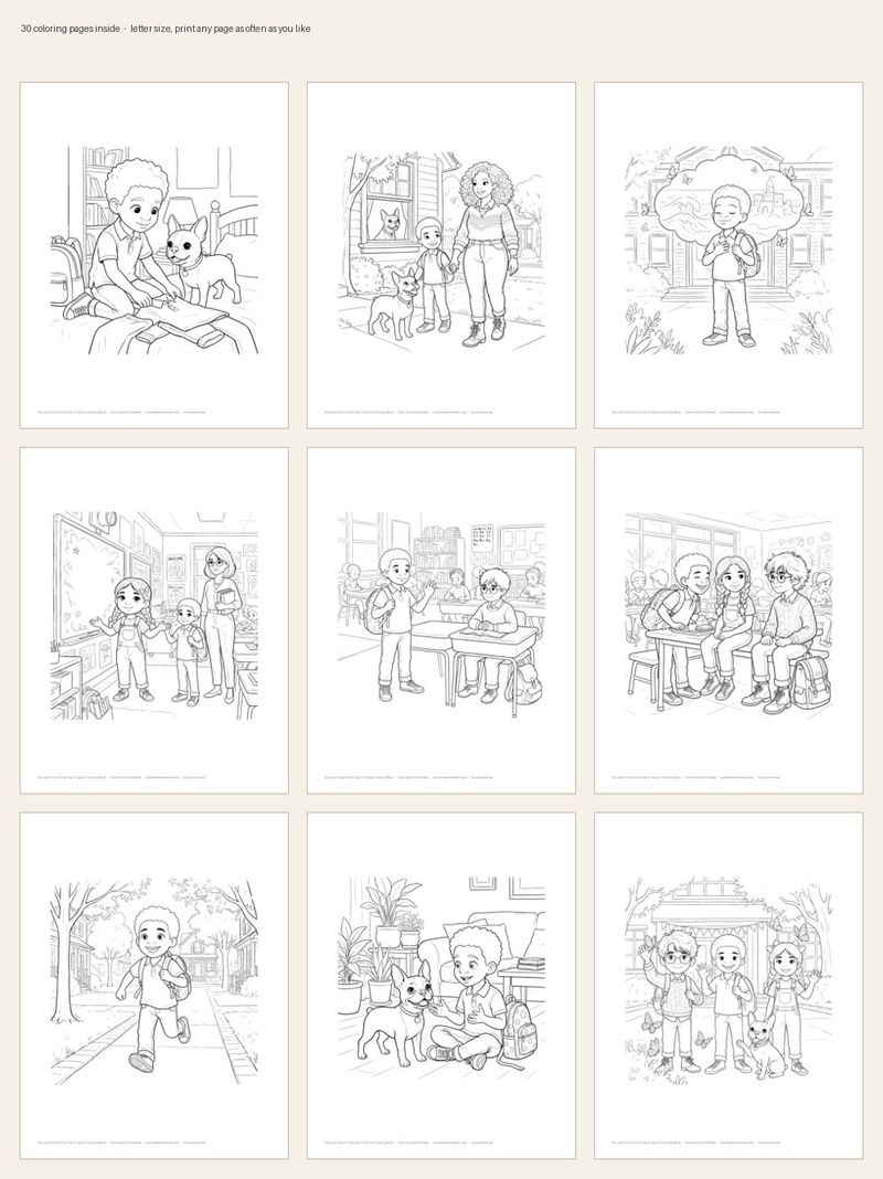 Page sample 4 from First Day of School Coloring Book