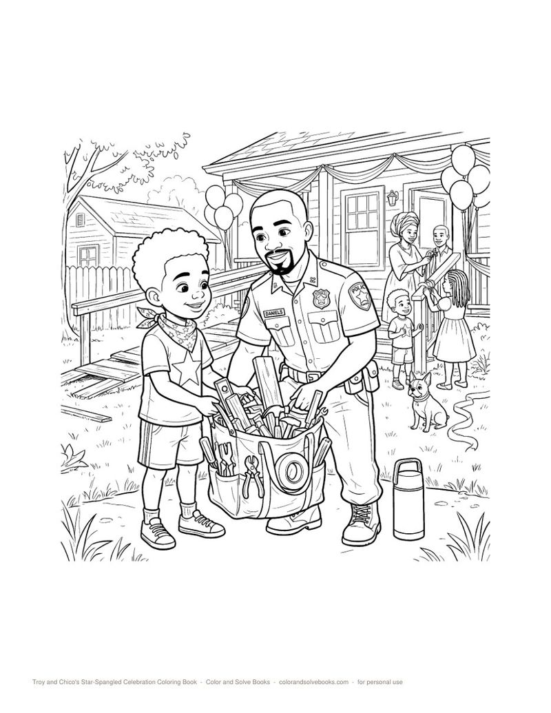 Page sample 2 from Star-Spangled Celebration Coloring Book