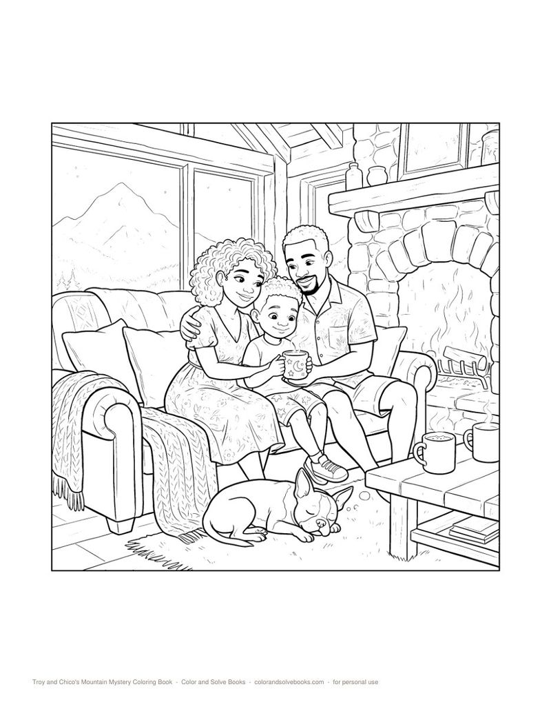 Page sample 3 from Mountain Mystery Coloring Book