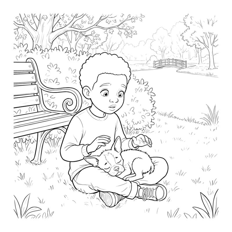 Page sample 2 from Troy and Chico’s First Hello Coloring Book