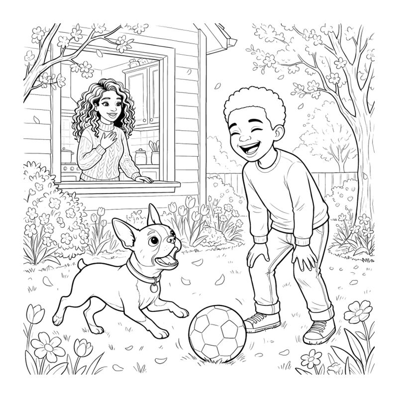 Page sample 3 from Troy and Chico’s First Hello Coloring Book