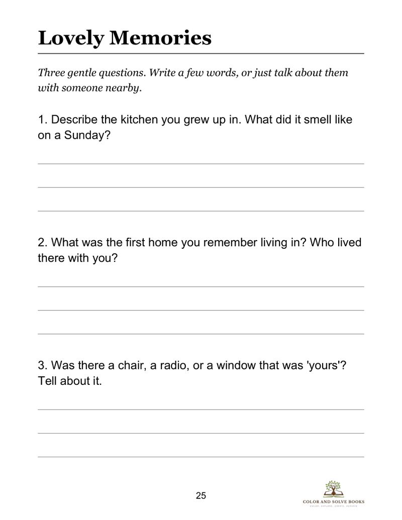 Page sample 1 from Easy and Relaxing Memory Activity Book for Seniors